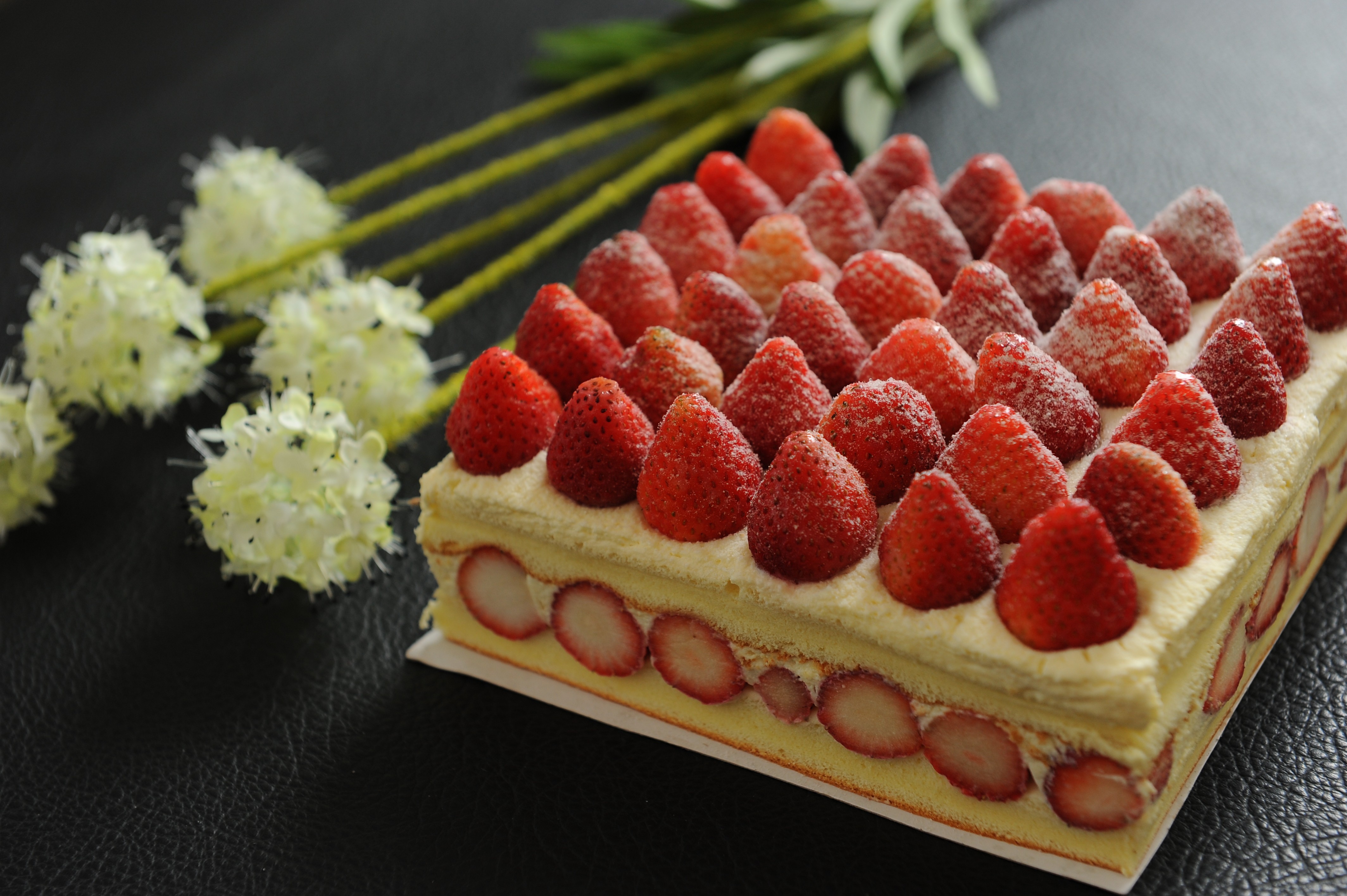 進口草莓爆多蛋糕(方型)  